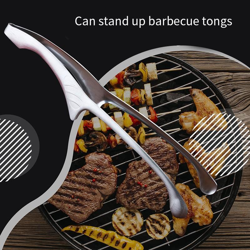 Buy BBQ Food Tongs Korean Barbecue Clips Stainless Steel Grill Cooking