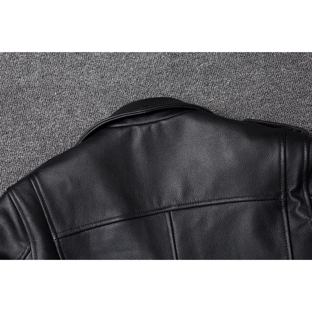 Chinese Size Black Real Cowhide M65 Hunting Leather Jacket Men Genuine Leather Coat Winter Pockets Jackets