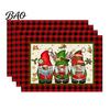 Christmas Table Mat 4Pcs Linen Placemat Set, Cartoon Snowman Gingerbread Gnome Durable Mats Mat, Heat Resistant Place for Holiday Party Placemats