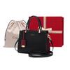 Cnoles Damen-Handtasche, Rindsleder, Großes Fassungsvermögen, Umhängetasche, Schwarz