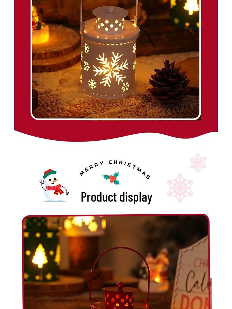 Nordic Style Christmas Lantern with Electronic Candle - Creative Festival Decoration Ornaments