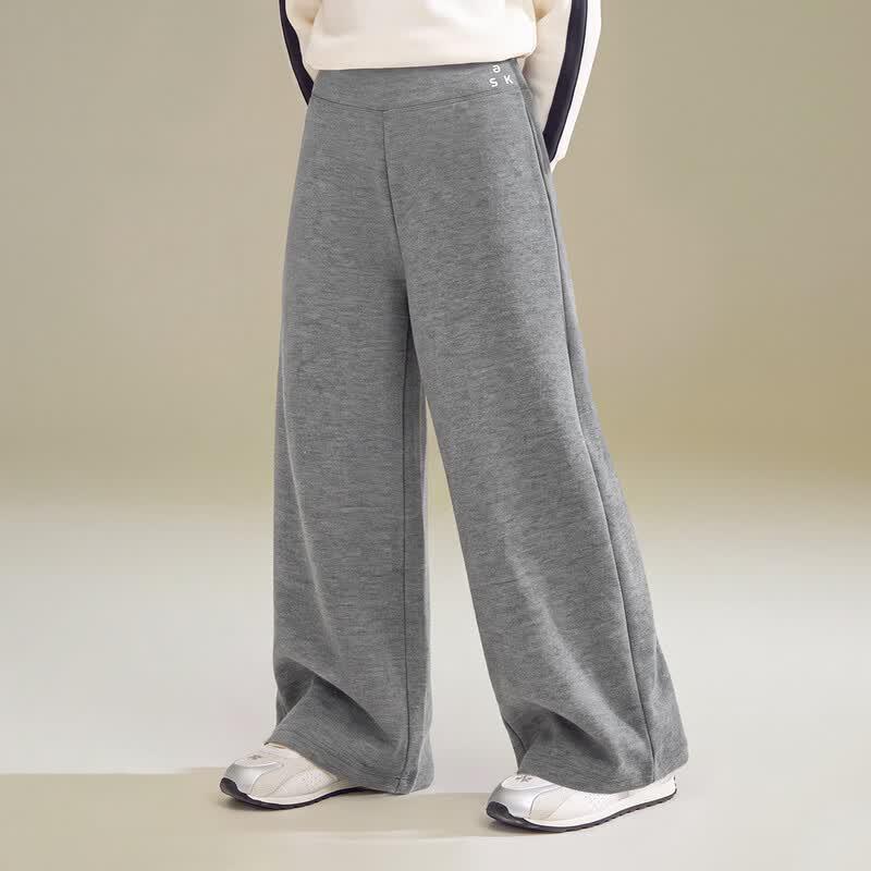 ASK JUNIOR Girls' Mid-Waist Wide-Leg Sports Pants