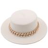 New Flat Top Top Hat Straw Hat Ladies Summer Beach Hat Shade Sunscreen Resort Seaside Hat Flat Brim Jazz Hat