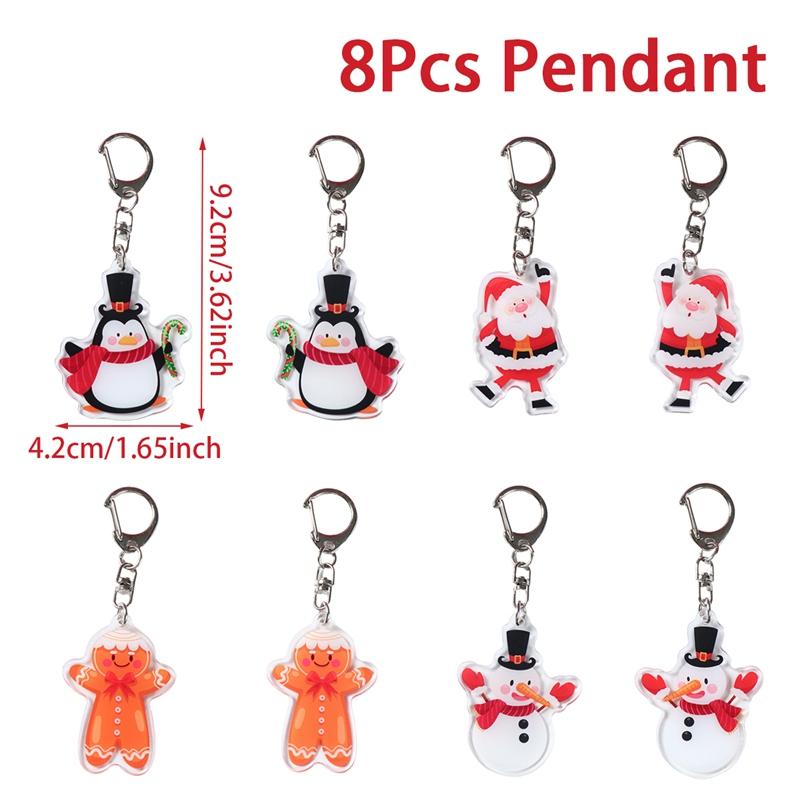 Christmas Keychain Pendant Xmas Tree Elk Snowman Keyring Merry Christmas Decor For Home 2025 Navidad Noel Happy New Year Gift