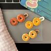2Pcs Girl Hairpin Stable Grip No Damage Donut Shape Hair Clip 3D Texture Photogenic Side Bangs Hair Pins