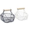 Cesta de Almacenamiento de Alambre Metálico con Asa Portátil Organizador Portahuevos Fruta Pan Cesta de Frutas Creativa Para Cocina Hogar Picnic