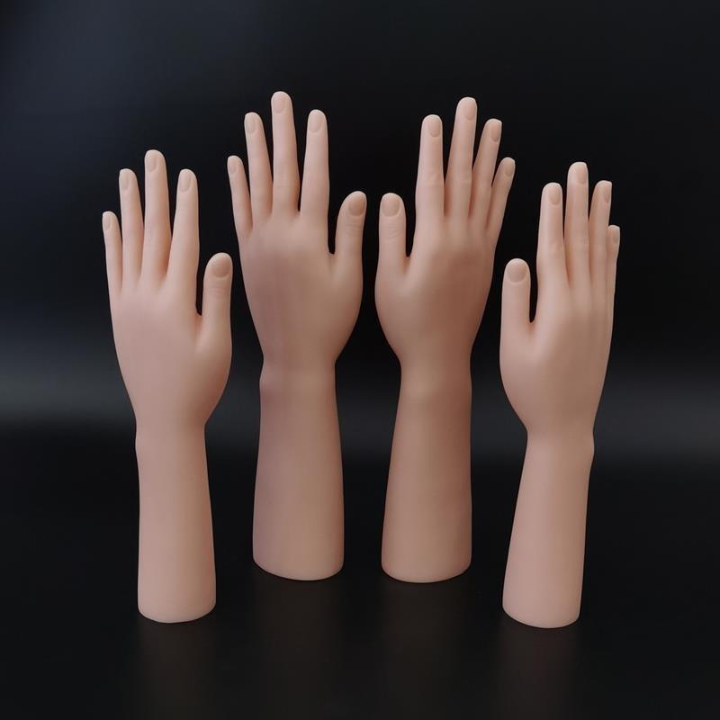 Flexible Joint Silicone Female Hand Model Realistic Lifelike Fake Hand for Manicure Display Tattoo Training