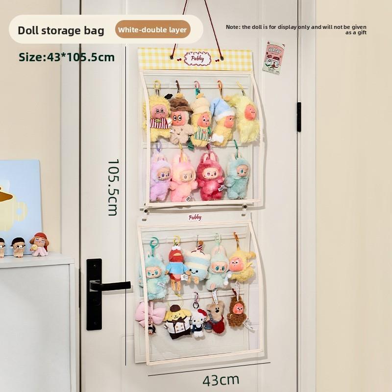 Cartoon Hanging Storage Bag With Felt Material For Bedroom Organizing And Doll Display