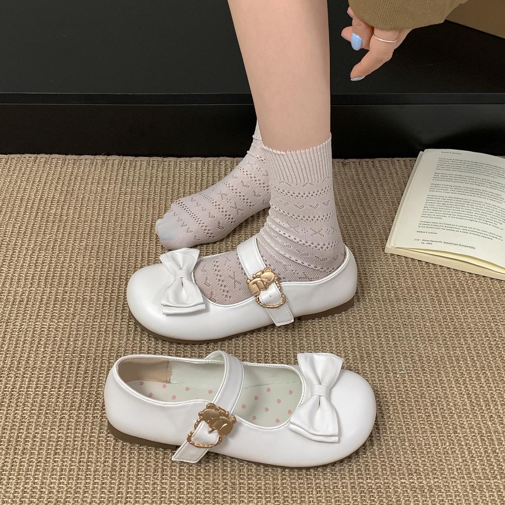 Black Ballet Style Retro Shallow Mouth Flat-soled Single Shoes Women's 2025 New Autumn Skirt Round Head Mary Jane Shoes