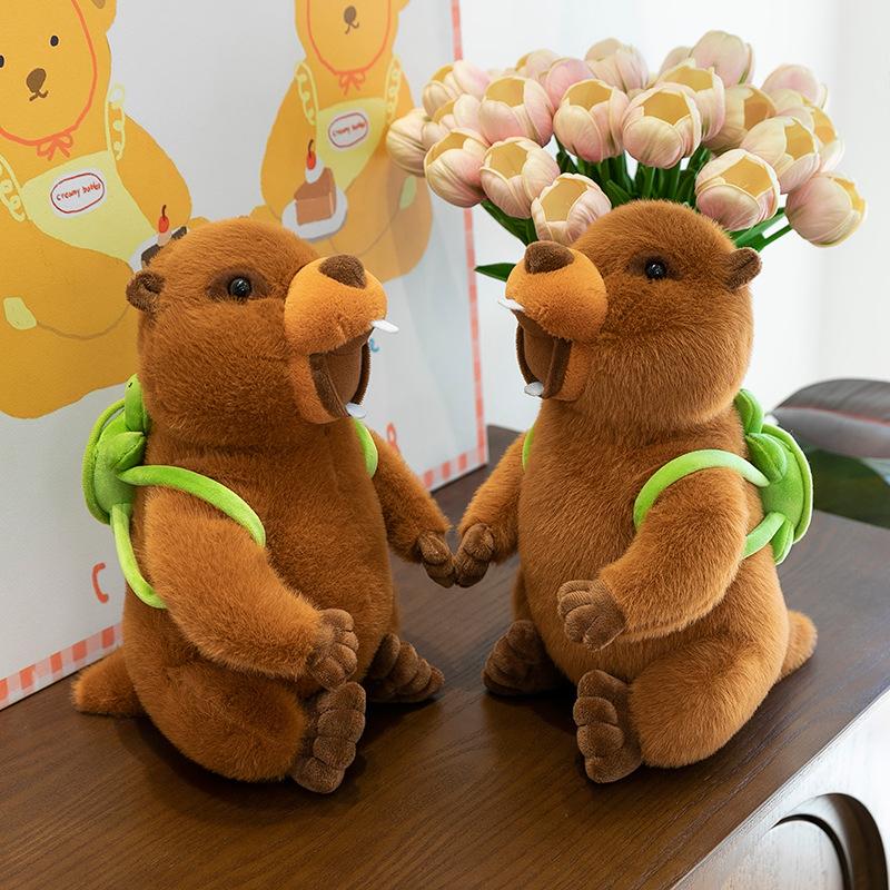 Ugly Cute Groundhog Plush Toy Turtle Backpack Mouse Doll Creative Keychain Pendant Temple Fair Gift