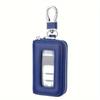 Leather Case Keychain Lychee Pattern Light Luxury Mirror Window Visible Remote Control Lock Packet Key Case Waterproof
