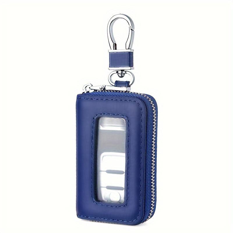 Leather Case Keychain Lychee Pattern Light Luxury Mirror Window Visible Remote Control Lock Packet Key Case Waterproof