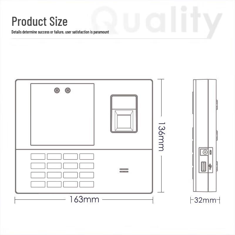 Deli Smart Cloud Facial Fingerprint Attendance Machine CN plug (adapter included)