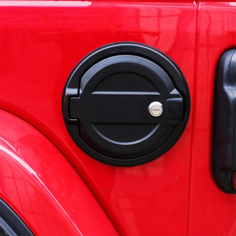 For 2018-2023 Jeep Wrangler JL Locking Gas Tank Cap Fuel Filler Door Cover Trim