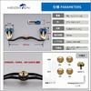 HEIGHTEN Reel Handle with 22mm Knob for Abu Universal Baitcasting Reels Aurora Series Black 88/90/105/115mm Shimano, Daiwa, (105mm - & Gold) (226)