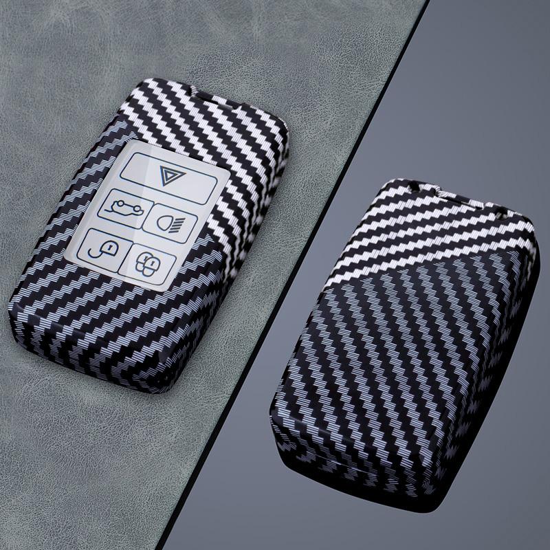 Carbon Fiber Car Key Case Cover Protect Shell Bag for LandRover Range Rover Sport Evoque Freelander Velar Discovery Jaguar XE XF