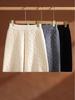 Women's 100% Pure Wool Cable Knit Shorts for Autumn/Winter - Thickened, Cashmere, Three-Quarter Length