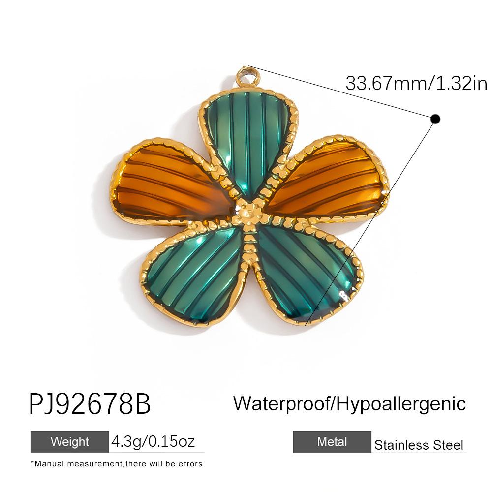 Cross-border Stainless Steel Jewelry Accessories Heart-shaped Flower Pendant Accessories Platedaccessories for Women