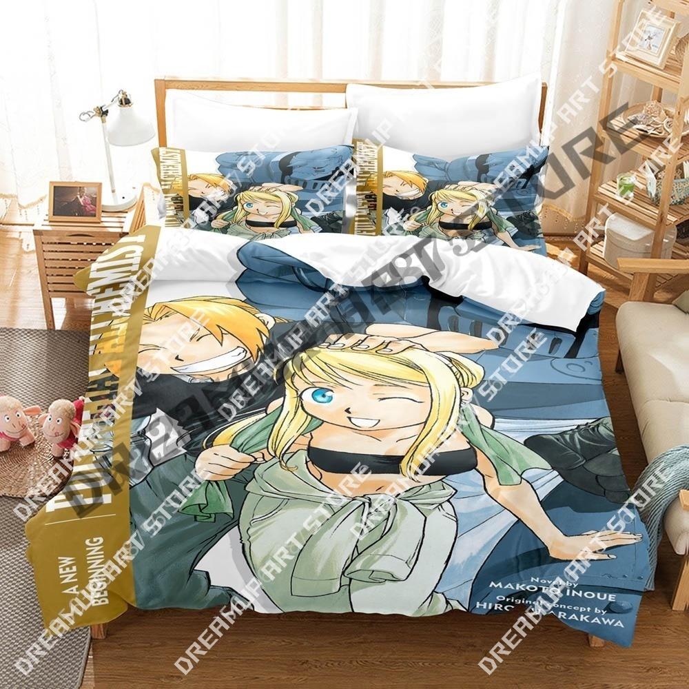 3D Print Fullmetal Alchemist Bedding Set Single Twin Full Queen King Size Bed Set Aldult Kid Bedroom Duvetcover Sets 3D Anime