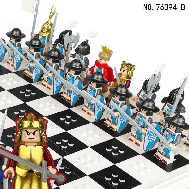 Four Knight Dolls Roman Century 76394 Xiangjiang Small Particle Assembled Building Block Toy Weapons