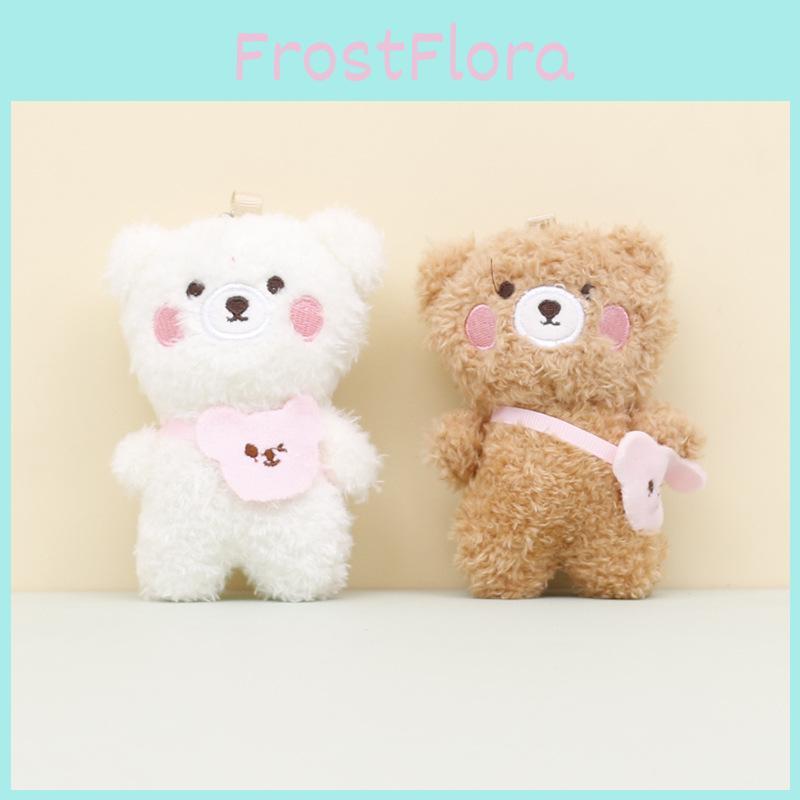 Adorable Plush Bunny Keychain White Bag Bunny Short Plush Stuffed Animal Toy