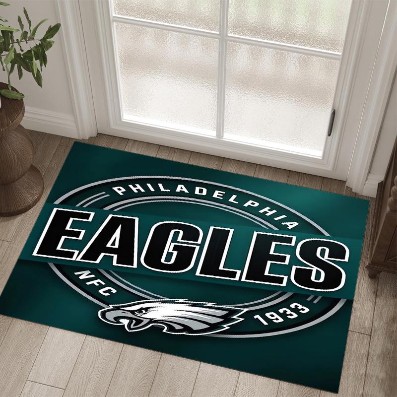 Philadelphia Eagles Design Kristall-Samt-Teppich Gemütlich Nicht?Rutschfester Teppich mit Aufdruck für Schlafzimmer Wohnzimmer Eingang