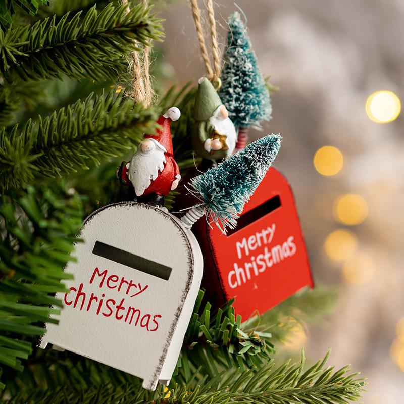 Weihnachtsbaumschmuck Nordischer Eisen Briefkasten Haus Ornament für Weihnachten