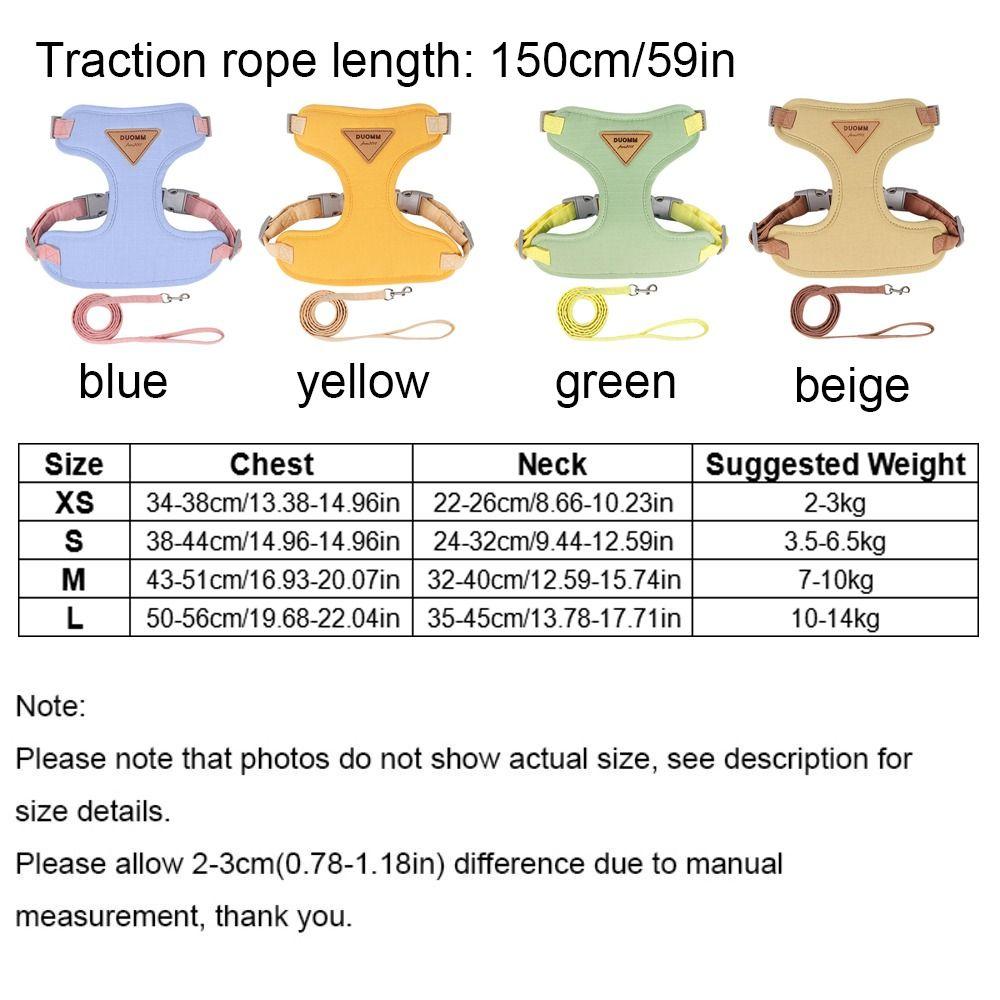 Mesh Dog Harness and Leash Set Breathable Dog Chest Straps  Prevent Breakout