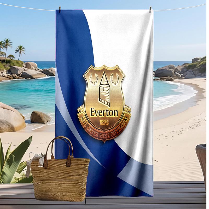 Everton Football Print Beach Towel, Large Soft Quick Dry Towel for Beach Camping Swimming