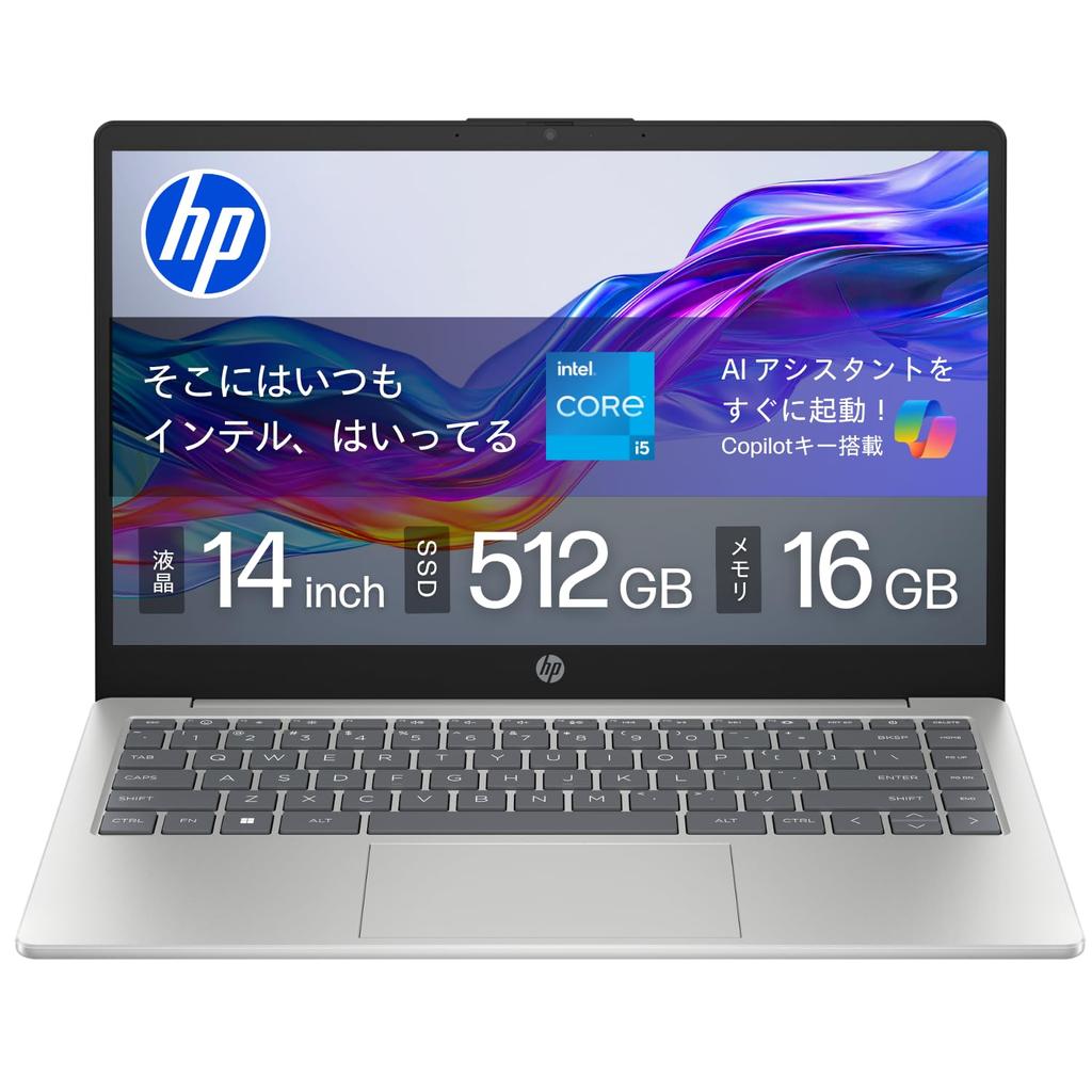 HP 13th Generation Intel Core 16GB 512GB Copilot Fingerprint Slim Natural WPS Copilot Key 2025 14-ep Laptop, i5-1334U Processor, Memory, SSD, Key,