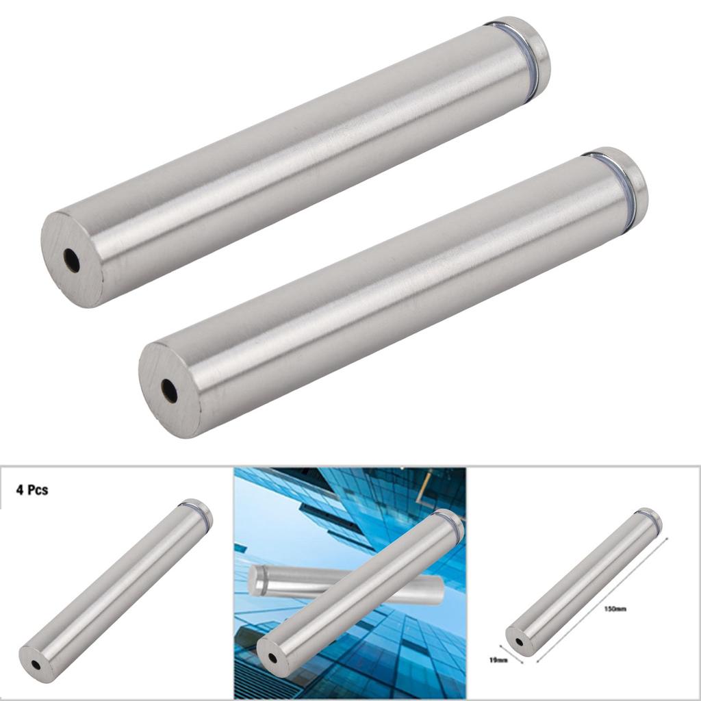 4pcs Hollow Stainless Steel Advertise Fixing Pins Glass Standoff Mounting Bolts (19*150mm)