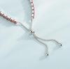 European-American Zircon Bracelet: Elegant 4mm Round Single-Row Diamond-Effect Adjustable Jewelry for Women