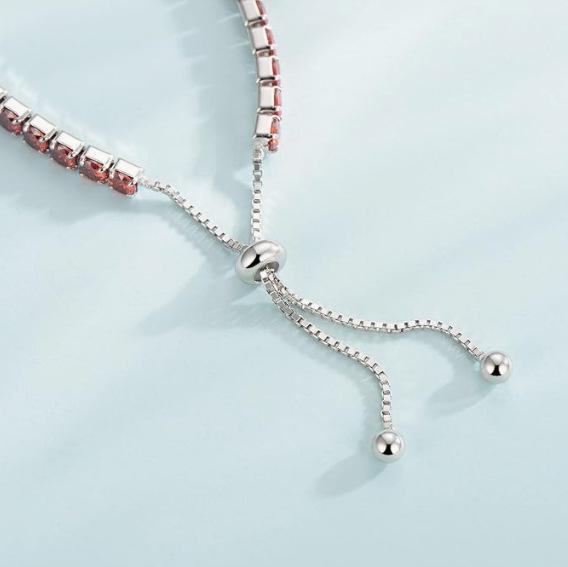 European-American Zircon Bracelet: Elegant 4mm Round Single-Row Diamond-Effect Adjustable Jewelry for Women