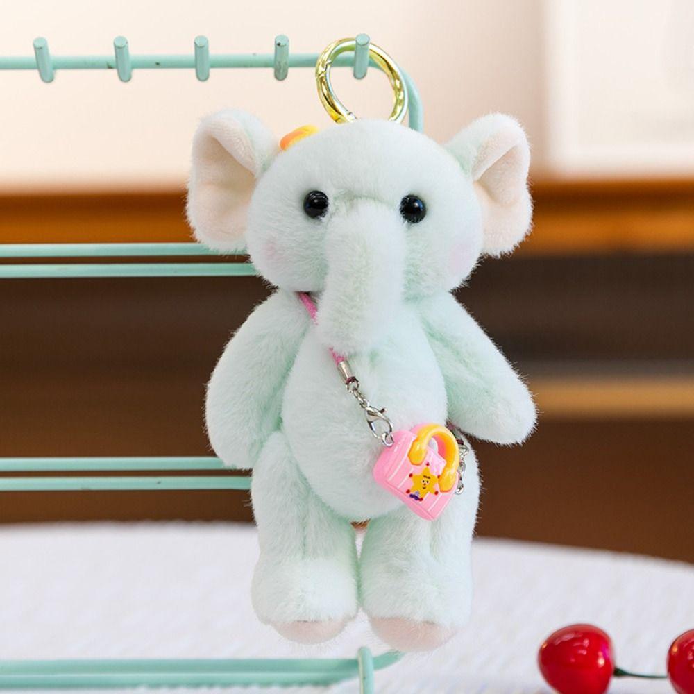 Anti-lost Elephant Plush Toy Cartoon Elephant Plush KeyChain Elephant Backpack Pendant  Bag Pendant
