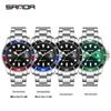 Sanda Men's Green Water Ghost Quartz Watch - Casual Waterproof Steel Band Wristwatch