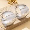 Women's Fashionable Hoop Earrings Glossy Geometric C-Shaped Large Hoop Earrings Suitable for Daily Wear and Vacation