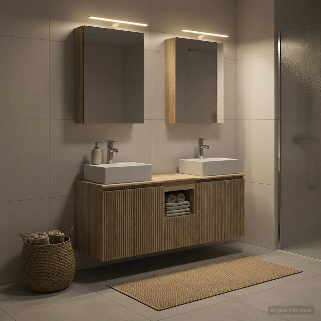 Bathroom Cabinet Set 5 pcs Sonoma Oak Wood Based Material