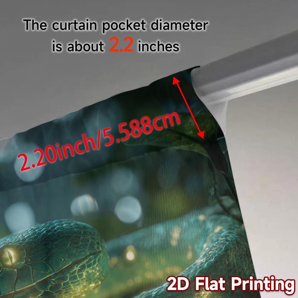 2pcs, 2D FLAT PRINTING Curtains (Without Rod) Emerald Serpent Chic Curtain Fabric Durable Polyester Curtains All Seasons Ldeal