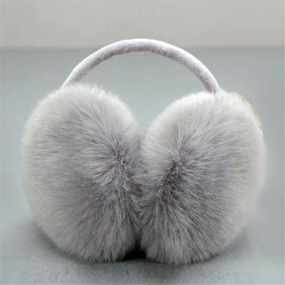 Morbido peluche scaldino per le orecchie inverno caldo paraorecchie per donna uomo moda colore solido paraorecchie protezione dal freddo esterno paraorecchie copertura per l'orecchio