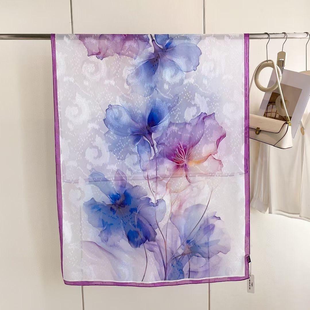 

Новый стиль тонкий китайский стиль жаккардовый высококачественный универсальный двухсторонний высококачественный шелковый шарф 180-90cm