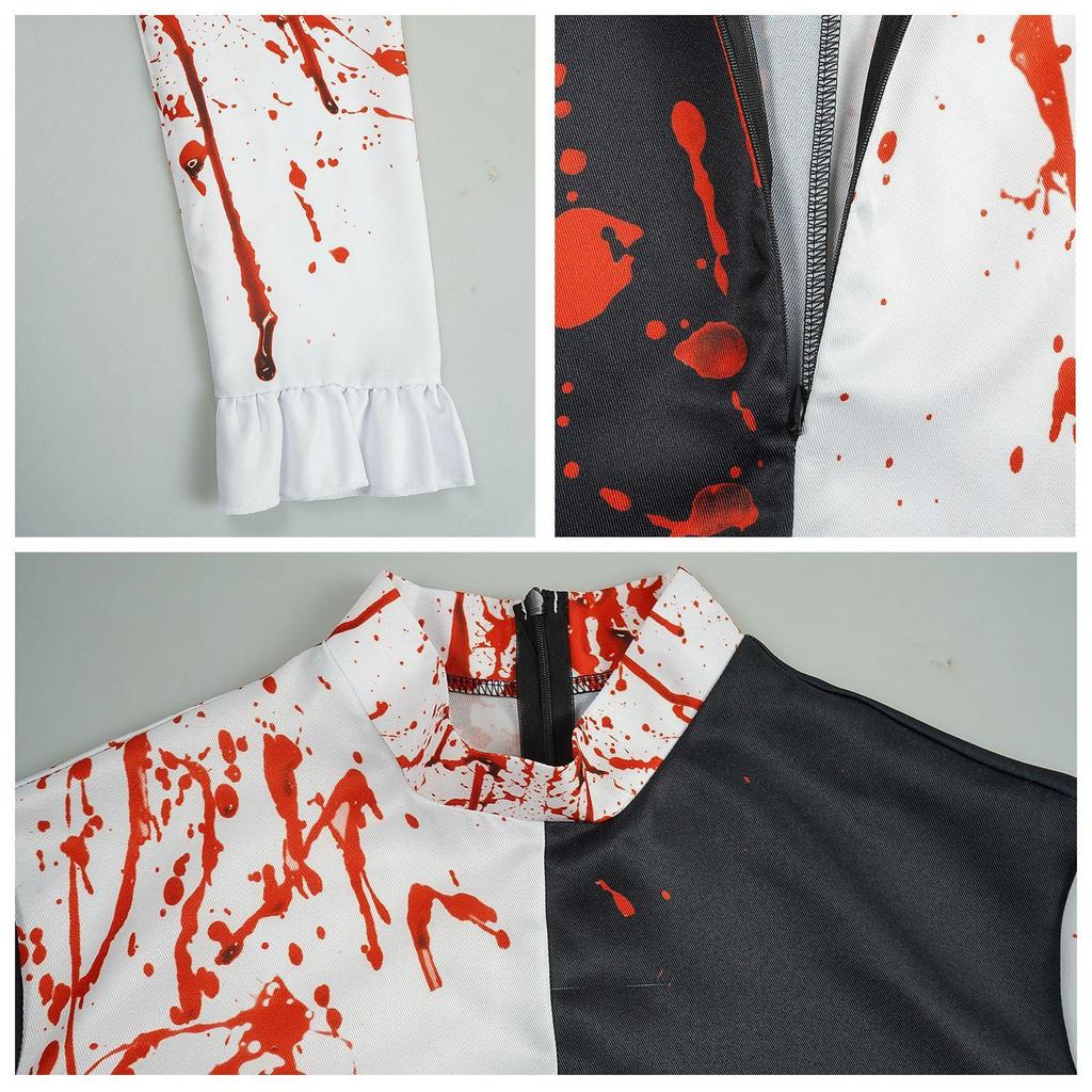 Men Halloween Costumes Art The Clown Cosplay Costume Movie Terrifierr 2 Bloody Jumpsuit Male Jumpsuit Horror Outfits