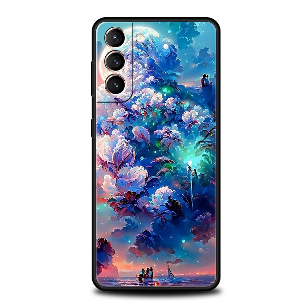 Anime Girl Art Scenery Soft Phone Case For Samsung Galaxy S23 S22 S21 S20 FE Ultra 5G S10 S10E S9 S8 Plus 10 20 Silicone Cover