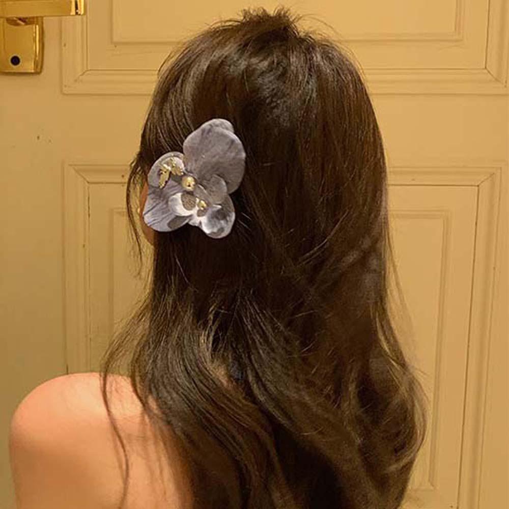 Pearl Flower Shark Clip Cloth Bohemian Style Hairpin Cute Butterfly Orchid Hair Clip  Gifts