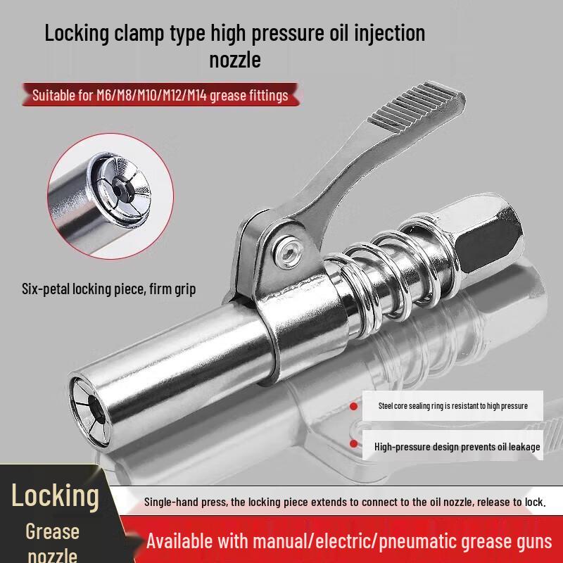 Self-Locking High-Pressure Grease Coupler