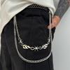 Hip Hop Multilayer Imitation Pearl Cross Charm Jeans Pants Chain Personalized Waist Chain Fashion Wallet Chain Belt Decor