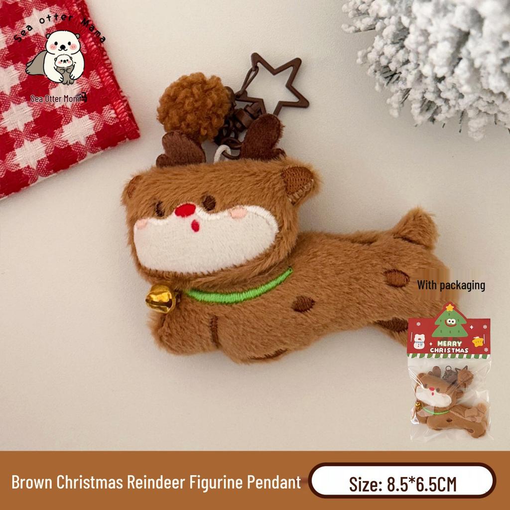 Tengyi Christmas Plush Doll Pendant - Cute Ornament & Versatile Keychain for Girls' Bags