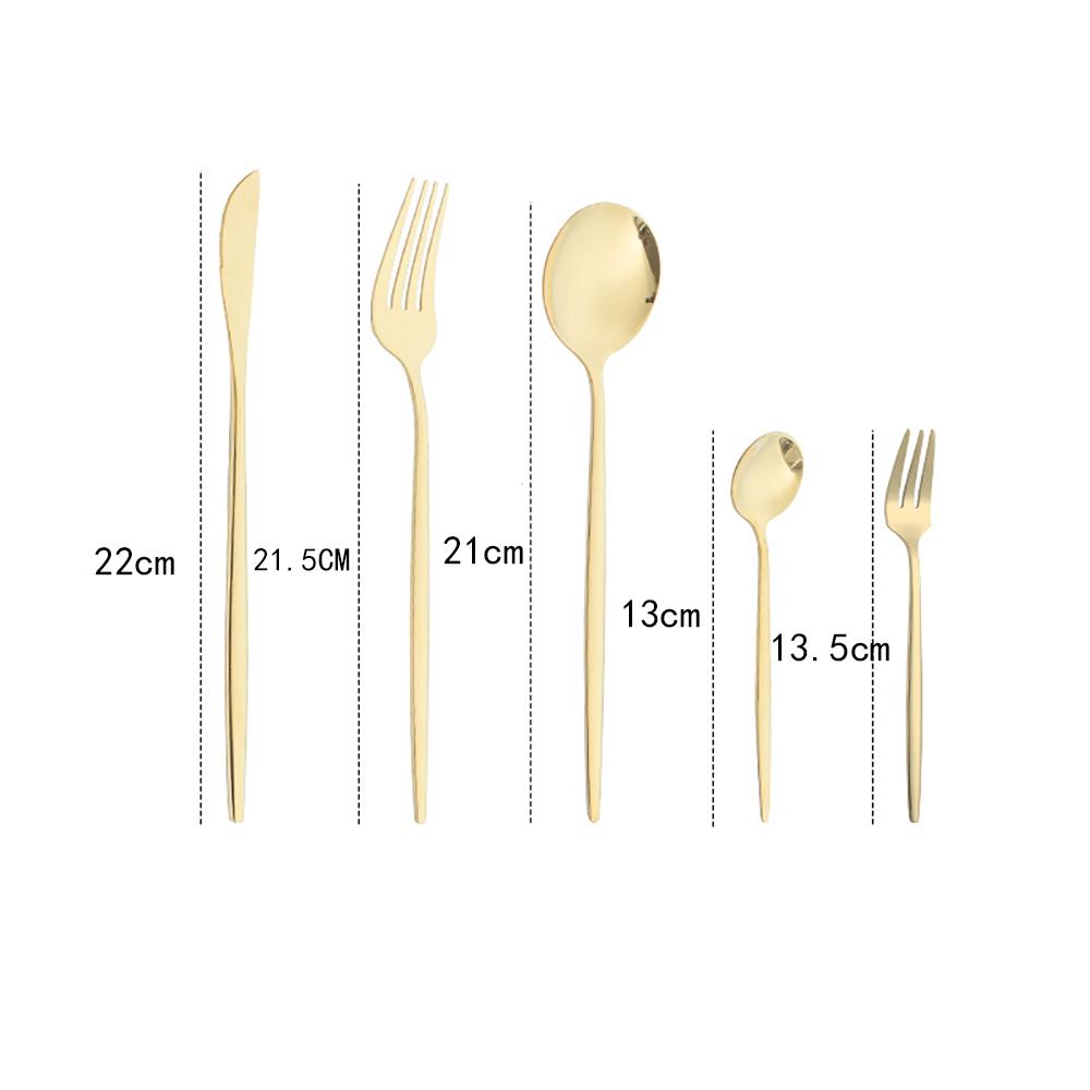 30pcs/6set Dinnerware Knives Fork Dessert Coffee Teaspoons Spoons Ware Set Stainless Steel Cutlery Kitchen Tableware