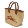 Used 12768 Le Pannier Pliage S 10144HZB035 7922 Canvas Basket Bag 2-Way Shoulder Bag with Hose, Brown, Women's from