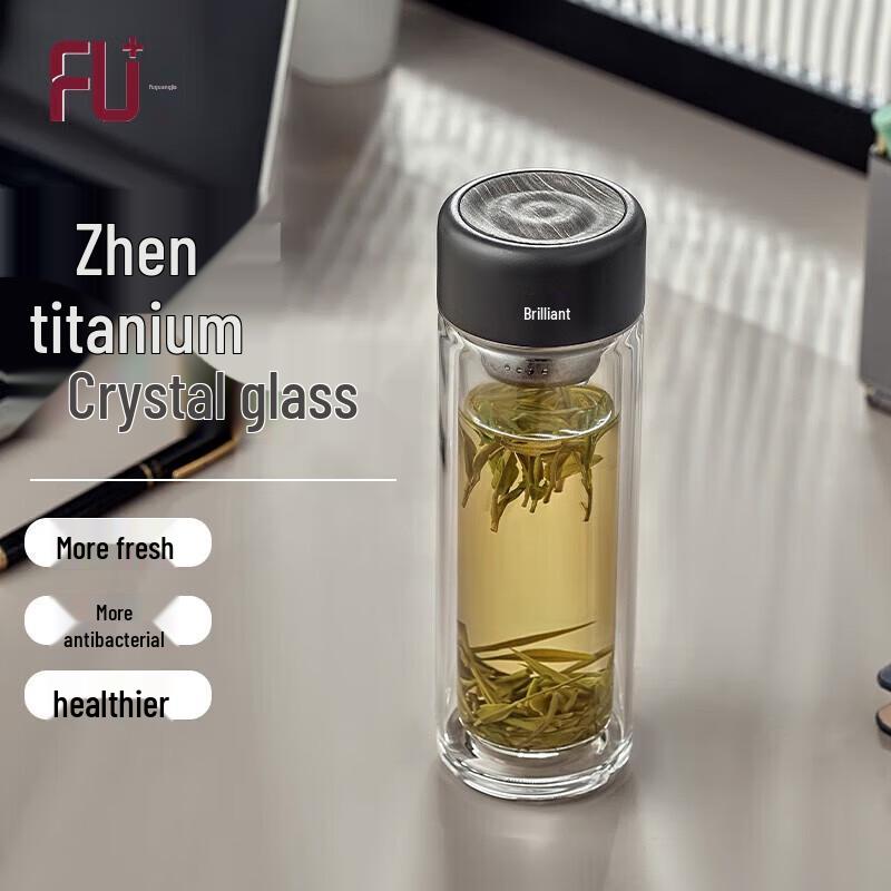 FUGUANG FU+ Nature Zen Double-Layer Tea Infuser Glass Bottle