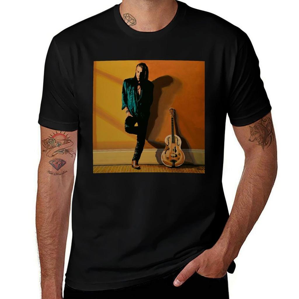 Chris Whitley Painting Classic TShirt Christmas Casual Short Sleeve Top TShirt